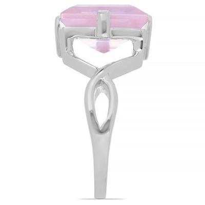 BUY 925 SILVER NATURAL ROSE QUARTZ GEMSTONE BIG STONE RING